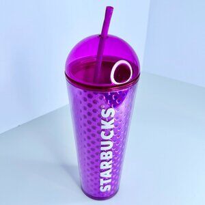 Starbucks Summer 2024 Purple Dome Lid Cold Cup Holographic Dots Venti‎ Tumbler